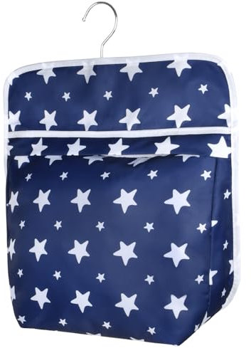 Vicloon Sac à Pinces à Linge, Panier de Rangement pour Pinces à Linge avec Crochet pivotant à 360°, Grande Capacité Pince à Linge Organisateur pour Pinces à Linge, Chaussette, Petits Objets (Étoile)