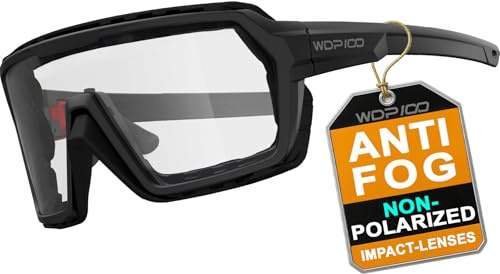 WDP100 Lunettes de Moto Antibuée Verres Clairs Protection UV Coupe Vent Spoggles avec Mousse Amovible et Sangle Amovible pour Moto Scooter UTV