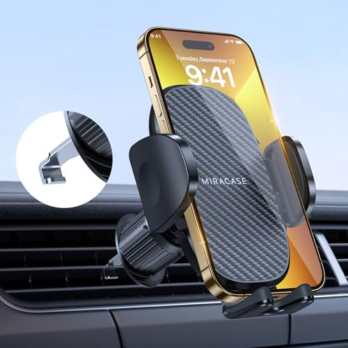 Miracase 2025 Soporte Movil Coche [Gancho Metálico Resistente] Suporte Telemovel Carro en Rotación 360° y Manejo con Una Sola Mano,Compatible con Phones 4.0''-7.0''