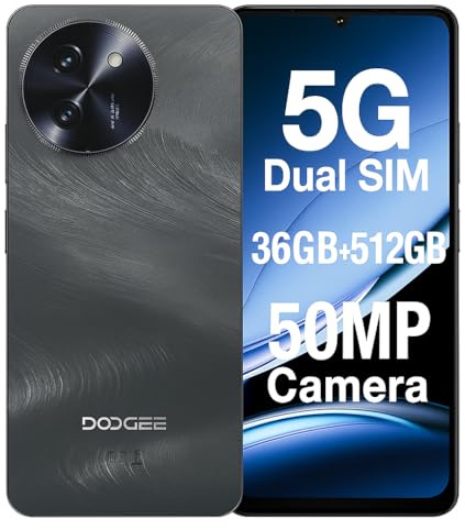 DOOGEE Note 59 PRO+ 5G Smartphone Ohne Vertrag, 36GB+512GB, 6,75 120Hz IPS, T8200 6nm Octa-Core Android 15 Handy, 50MP+8MP Kamera, 6250mAh Akku, Dual 5G Dual SIM, Widevine L1, GPS NFC Schwarz
