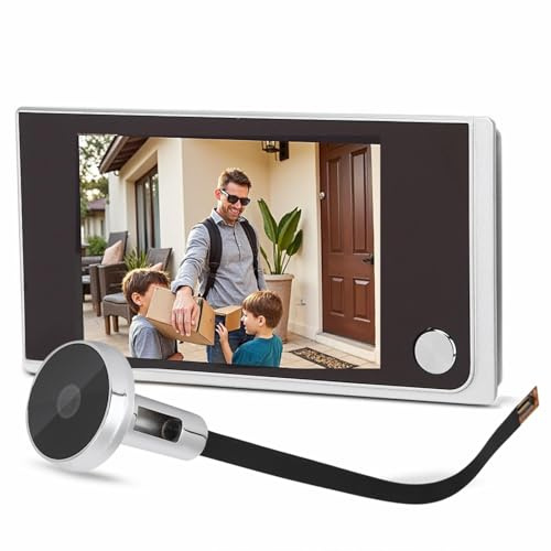 Vibrivio Digital Door Viewer Camera - 3.5 Inch LCD Wireless Video Door Camera with 120° Wide Angle, Easy 3-Minute Installation, Battery Operated for Front Door Security (14-28 mm Hole, 40-100 mm Door