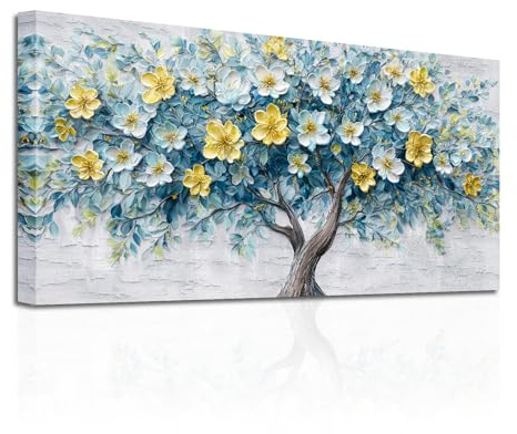 SERIMINO Cuadros Decoracion Arbol de la Vida Flores Grandes 50x100 cm