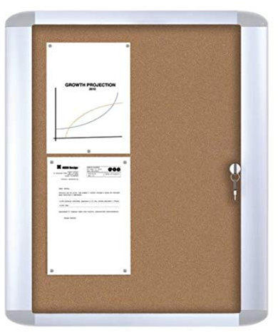 Mastervision Vitrine für den Innenbereich, Korkboden und Sicherheitsglastür