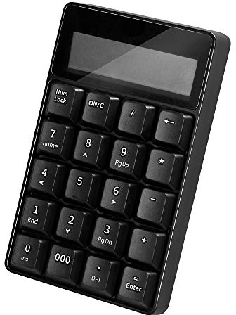 LogiLink ID0200 - Kabelloses (BT v5.1) Keypad mit Taschenrechner und LCD Display, schwarz