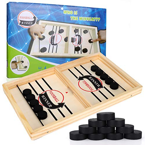 GUBOOM Hockey Brettspiel, Schnelles Fast Sling Puck-Spiel, Tischhockey Spielzeug, 2 in1 Interaktion Tischhockey Katapult brettspiel, Kind Interaktives Spielzeug Partyspiel (A)