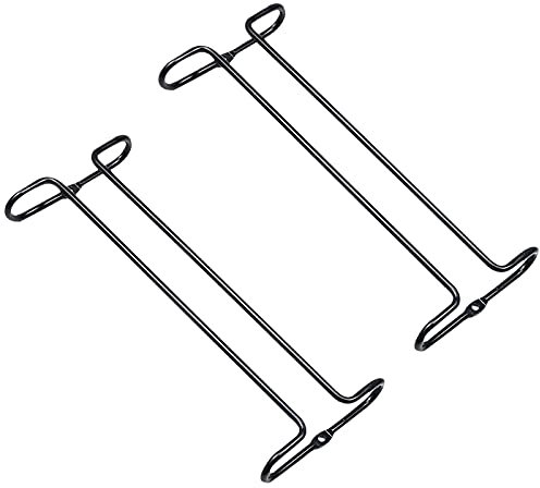 Porta Calici Sottopensile, Portabicchieri Sospeso Porta Bicchieri Da Mensola, Per Bicchieri Da Vino,Usato in Bar, Mobile Da Vino, Cucina,26 x 11 x 3cm, 2pezzi (Nero)