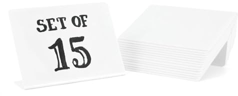 Set of 15 Mini Whiteboard, Small Dry Erase Food Signs 3 x 4 inches - Desktop Signs for Party Buffet, Food Display Card, Tabletop Chalkboards for Kitchen, Standing Menu Black Boards for Wedding