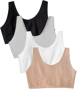 Fruit of the Loom Dam Built Up Tank Style ekonomipack sport-BH, ogenomskinlig, svart/Heather Grey/sand/vit, 75 (4-pack), Svart/Heather Grey/Sand/Vit