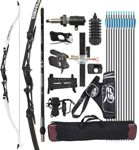 surfwolf Bogenschießen Recurve Bogen 66 68 70 Target Recurve Bogen 12-40 lbs Takedown Recurve Bogen Wettkampf Recurve Bogen Jagdbogen（Schwarz Set,70-40lbs）