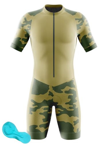 Herren Fahrrad Skinsuit, Triathlon Anzug Herren Prämium Triathlon Tri Anzug Kompression Duathlon Laufen Schwimmen Fahrradfahren Skinsuit (1,XS)