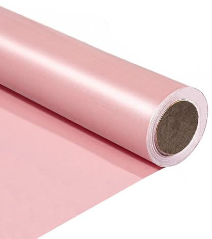 Pink Wrapping Paper, 43cm X 10m Gift Matte Pink Wrapping Paper, Eco Friendly Recyclable Gift Wrap for Wedding Bridal Shower Baby Shower Anniversary Birthday Husband or Wife