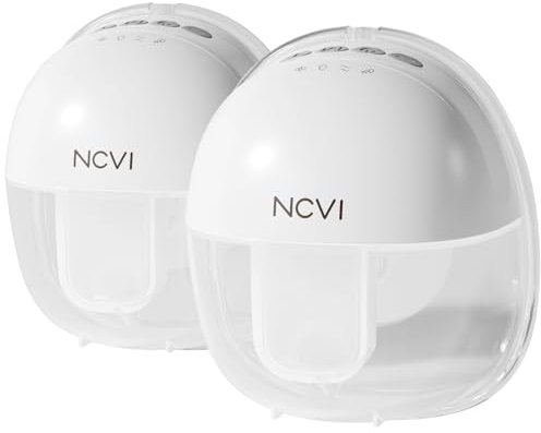 NCVI Elektrische Milchpumpe Freihändig, Weiß, 2er-Pack