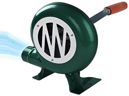 JOUFNING Handkurbel Schmiede Schmiedegebläse, Eisenzahnrad-Popcorn-Ventilator, Zentrifugales Grillgebläse, BBQ Fan Kohleanzünder Grill, Manueller Ventilator Für Camping/Picknick(200W)