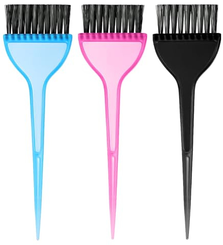 Hair Dye Brush, 3 Pcs Hair Color Brush Color Brushes for Hairstylist Professional Tinting Tool Kit Hair Dye Applicator for Women Men Salon Use Home DIY Dyeing (Black, Blue, Pink)