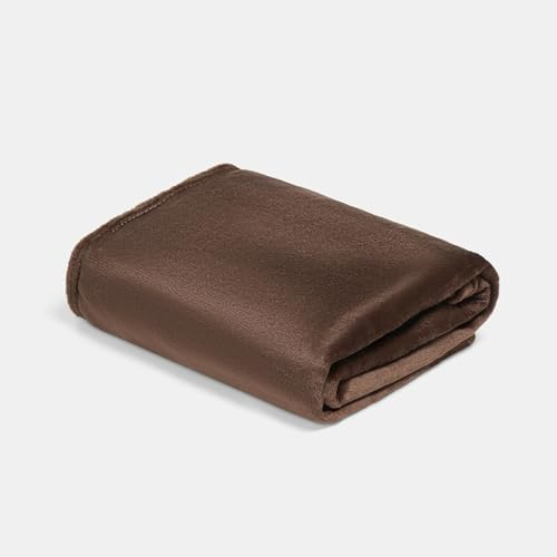 Brentfords Chocolate Brown Throws for Sofa, Gifts for Women Soft Cosy Winter Warm Plain Fleece Blanket Decorative Fluffy Throw Over Bed Settee Armchairs Single Bed Throw, 120 x 150cm