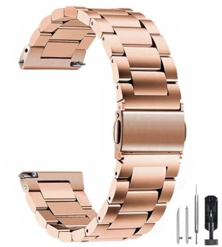 HEYOZURY Correas de Reloj Meta de Acero Inoxidable 16mm 18mm 20mm 22mm 24mm Correa de Repuesto Macizo Cepillado para Relojes y Smartwatches de Mujer Brazalete de Metal Hombres Mujeres