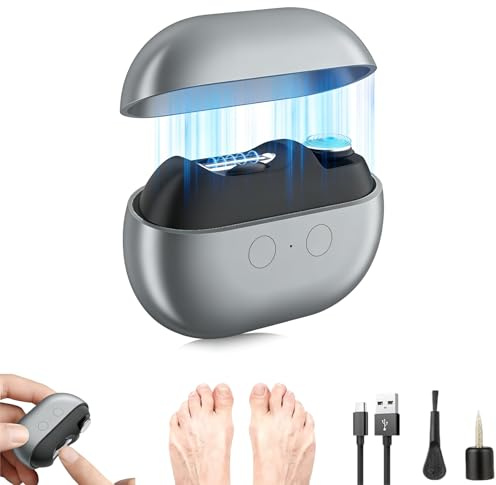Uppgraderad 3-i-1 elektrisk nagelklippare med LED-ljus, automatisk nagelklippare och polerare, smärtfri tyst nageltrimmer för seniorer, barn och artrit, entrycks tånagelsklippare med magnetiskt lock
