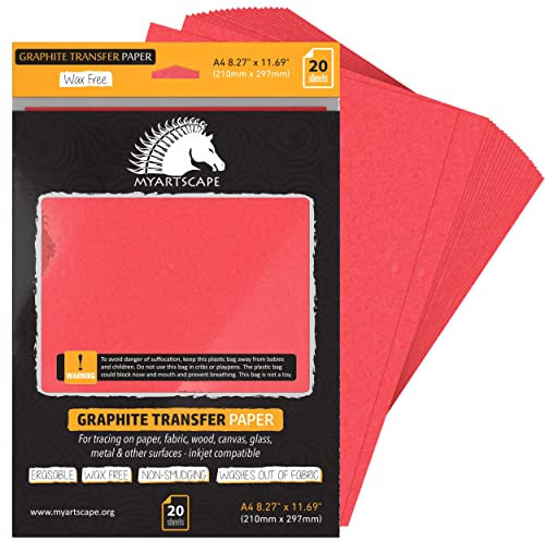 Graphit Papier – Wachs – Rot 20 Sheets