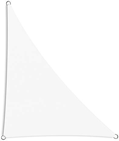Schramm® Sonnensegel dreieckig in verschiedenen Größen und Farben Sonnenschutz Sichtschutz Windschutz, Farbe:Weiss, Größe:4 m x 4 m x 5.65 m