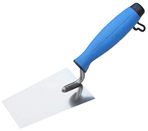Toolty Stainless Steel Bucket Trowel - 180mm - Rubber Handle - for Scooping-Scraping: Motar, Cement, Plaster - Masonry, Brickwork DIY - TLTY-1204