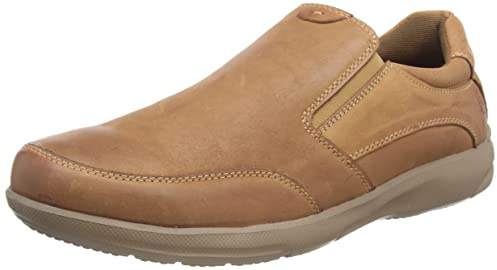 Hush Puppies Mens Aaron Slip On Leather Shoe (12 UK) (Chestnut Brown)