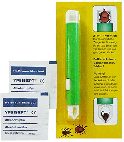 Zeckenzange mit Doppelkopf zur Vermeidung von Infektionen für große und kleine Zecken