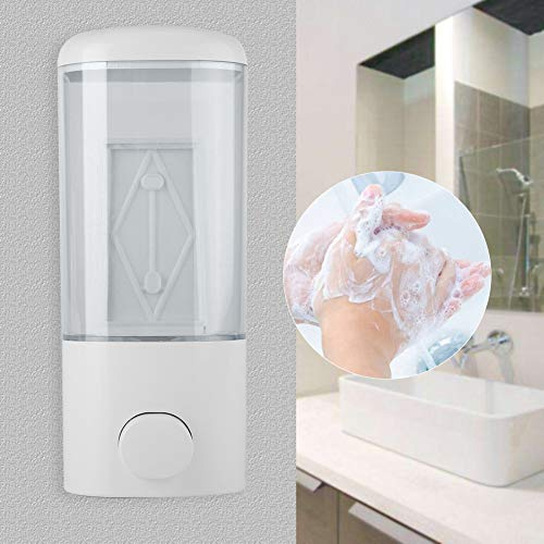 Dispenser di Sapone a Parete 500ml, Dispenser di Sapone Liquido Ricaricabile Manuale per Shampoo e Gel Doccia
