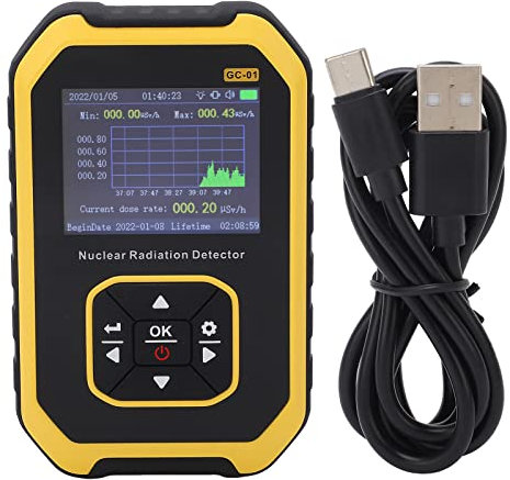 SEAFRONT Contador Geiger β γ X Monitoreo en Tiempo Real 3 Modos Medidor de Detección Radiactiva Digital Portátil Monitor Detector de Radiación Nuclear para Baldosas de Mármol