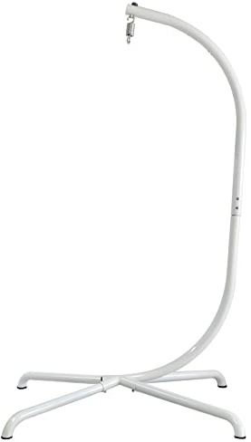 Soporte para Silla de Huevo Colgante Con Marco de Hierro Resistente, Base Estable y Gancho de Resorte - 330 Libras de Capacidad para Balcón, Patio, Jardín al Aire Libre