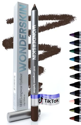Wonderskin Eyeliner Pencil, 1440 Longwear Brown Eyeliner Pencil - Waterproof, Sharpenable & Smudge Proof (Kalamata)
