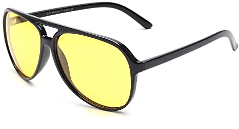 JIM HALO Pilota Polarizzati Occhiali da Sole Uomo Donna Occhiali da Guida Notturni Plastica Oversize Nero