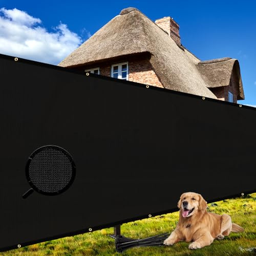 Shade&Beyond 3' X 16' Customized Size Privacy Screen Fence 170 GSM Fencing Mesh Shade Net Cover for Wall Garden Yard Backyard Indoor Outdoor Home Decoration FR03, Black