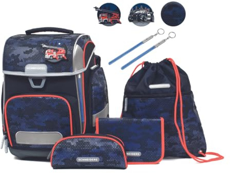 Schneiders Ergolite Dusk Force Jungen Schultasche - 9-teiliges Set, Orthopädisch geprüft, mit LED-Leuchtstäben, nachhaltig & ergonomisch