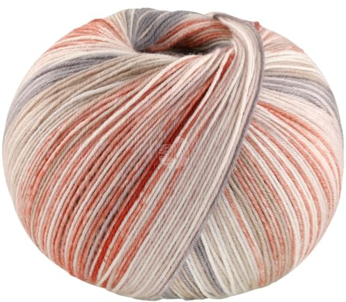 LANA GROSSA Meilenweit Seta Hilo para calcetines de alta calidad con porcentaje de seda, lavable a máquina, 55% lana virgen (merino), poliamida y seda, 100 g para tejer y ganchillo, hilo de 400 m