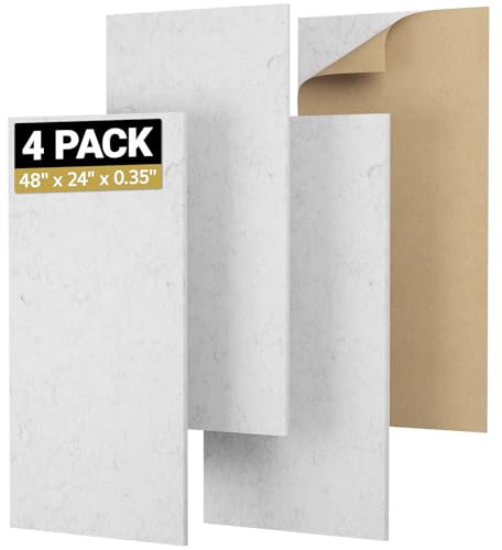 TONOR 4 Pack Akustikpaneele selbstklebend, 120x60x0.9 cm Wandpaneele selbstklebend für Schalldämmung Schallschutz, Paneele Wand für Schalldämmung und Wanddekoration, Studio, Haus, Büro, Grau