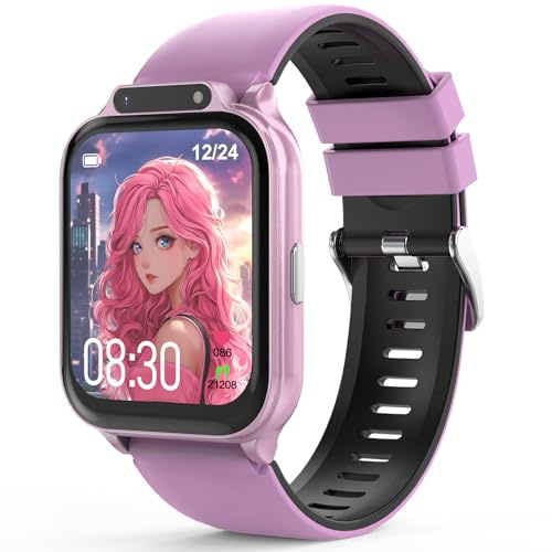 Smart Watch per bambini da 4,7 cm con fitness tracker, monitoraggio del sonno, modalità sport 22/98, quadrante fai da te, impermeabile IP68, contapassi, frequenza cardiaca, fotocamera, con/senza app