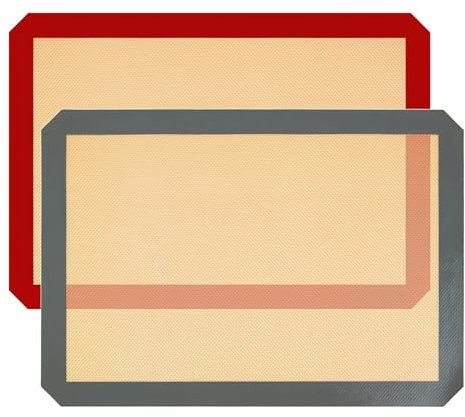 Silicone Baking Mats,2 Pcs Non Stick Reusable Cooking Mat Oven Liner Baking Sheet,for Cookies, Macarons Bread & Pastry, Toaster(42x29.5 cm)