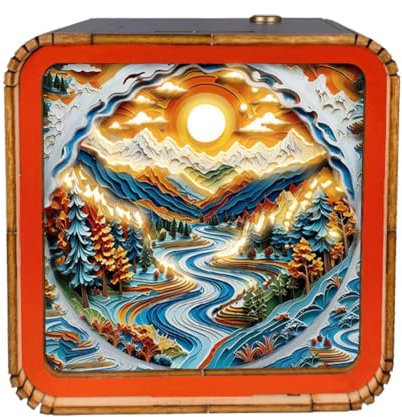 3D Holzpuzzle Nachtlicht, Sonnenuntergang Ahornwald Puzzles für Erwachsene, 3D für Erwachsene Holzhandwerk für Puzzle Puzzles