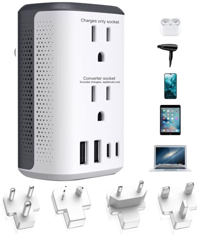 Spänningsomvandlare US till Europa, 220 V till 110 V strömomvandlare kombination, europeisk kontaktomvandlare 2 300 W reseadapter över hela världen, step down-Europa, reseadapter över hela världen.
