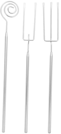 Ipetboom 1 Satz Fonduegabel Teilig mit Zwei Spiral und Dreizackigen Gabeln Spülmaschinenfest Wiederverwendbar für Schokolade Früchte Nüsse und Bbq