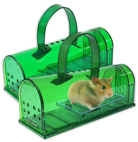 ZHYTUAL Confezione da 2 Trappole per Topi Vivi Trappola Ratti Riutilizzabili Trappola per Topi Grandi Adatte agli Animali per Casa Giardino Cantina Garage Magazzino