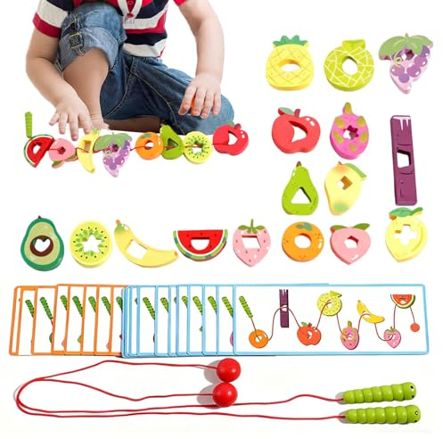 Protoence Cuentas para Ensartar,Actividades para Enhebrar y Clasificar,Juguetes Educativos de Cuentas para Ensartar - para Niños Y Niñas De 3 Años En Adelante Juego De Aprendizaje Y Desarrollo para