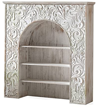 Cornice Per Camino ﻿ Armadietto decorativo for caminetto, soggiorno, casa, ingresso francese, mensola da camino, bianco europeo, vintage, in legno massello intagliato, scaffali, portaoggetti