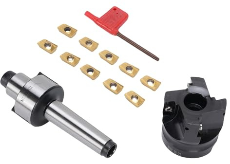 Yechiry Face Mill Cutter Set, CNC Milling Cutter, 400R 50mm 4 Flutes with 10 APMT1604 Carbide Inserts, Ideal for Precise Rough Plane, Stepped Machining