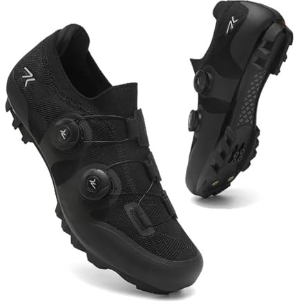Hixingo Zapatilla de Ciclismo MTB Hombre Mujer, Compatibles SPD Lock System Zapatos Bicicleta Montaña Exterior, Unisex Zapatillas de Ciclismo Antideslizante Respirables Adulto