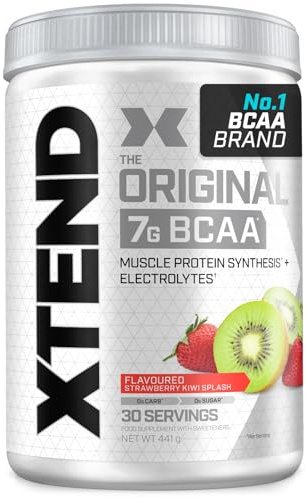 Poudre XTEND Original aux BCAA - fraise/kiwi | complément alimentaire aux acides aminés ramifiés | 7 g de BCAA + électrolytes pour récupération et hydratation | 30 portions