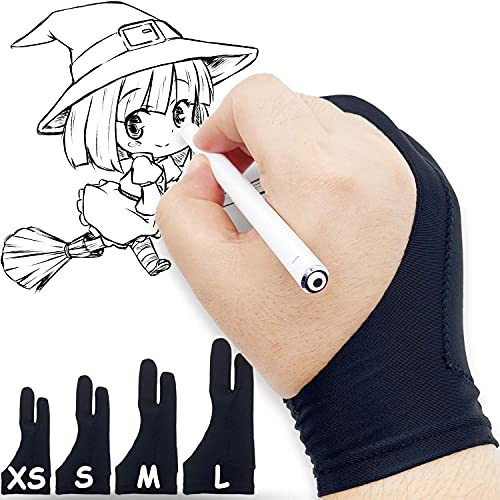 Timebetter Drawing Glove, Artist Glove for Drawing Tablet iPad, Digital Art Palm Rejection Glove, Good for Left and Right Hand – XS, 2 Pack