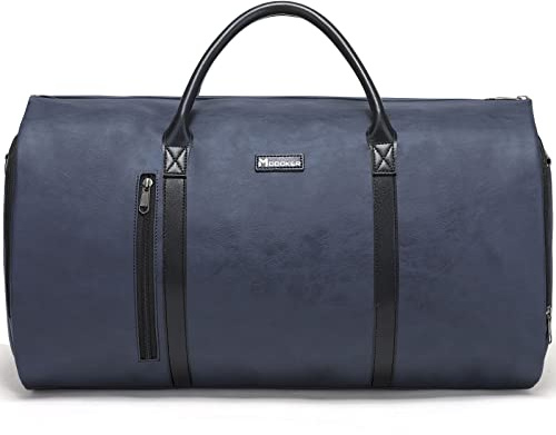 Modoker Wandelbarer Kleidersack aus Leder, Handgepäck für Reisen, Kleidersack, Geschenke für Männer, Frauen, Business, wasserdicht, Koffer, Anzug, Reisetaschen, Blau