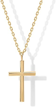 PAVOI 14K Yellow Gold Plated Cross Necklace for Women - Simple Layered Dainty Cross Pendant - Gold Necklaces for Women