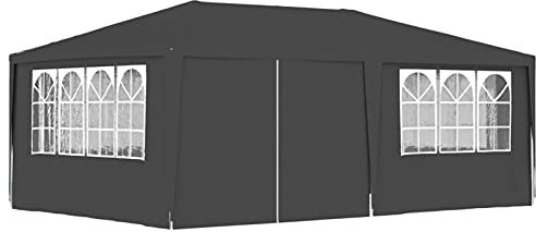 Tidyard professionell trädgårdspaviljong festtält festtält paviljong festtält trädgårdstält trädgårdstält lusthus tält med sidoväggar 4 x 6 m antracit 90 g/m²